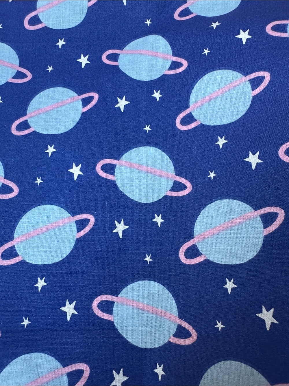 1 Yard Joann Fabrics Discontinued “Saturn and Stars” Cotton Fabric